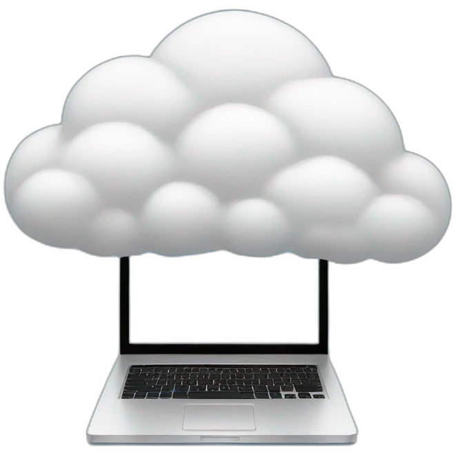 Laptop in the cloud emoji