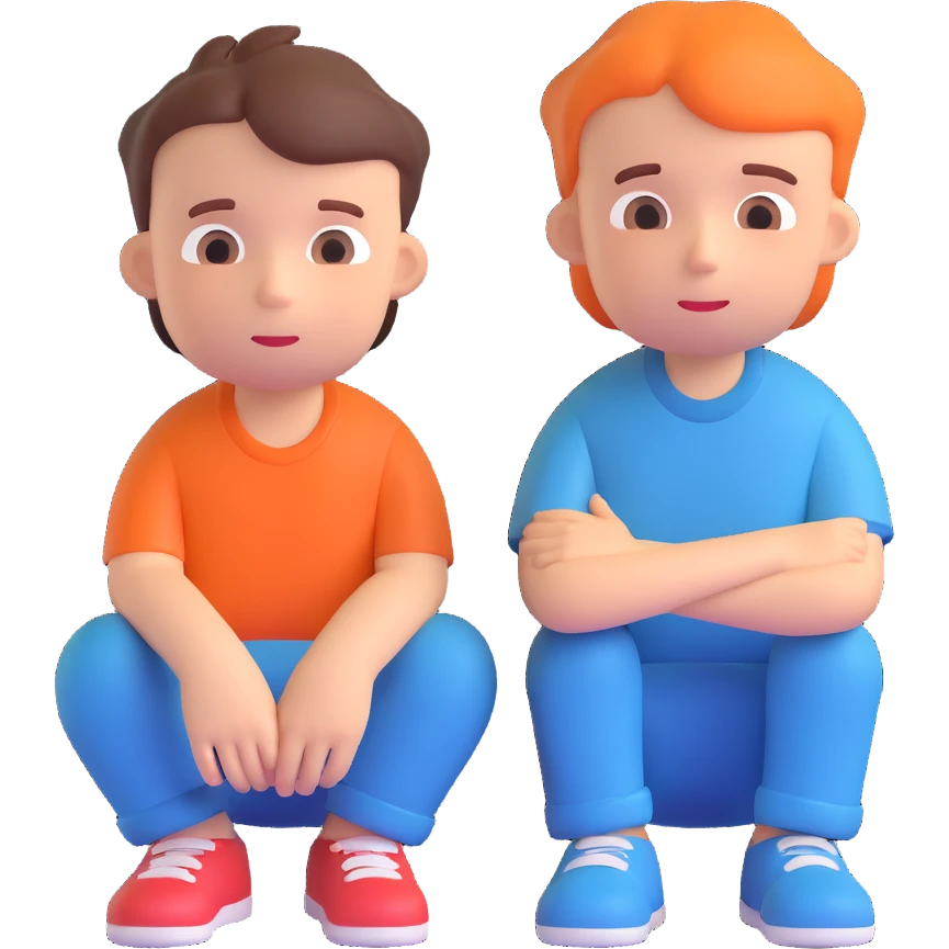 sad boy and happy emoji