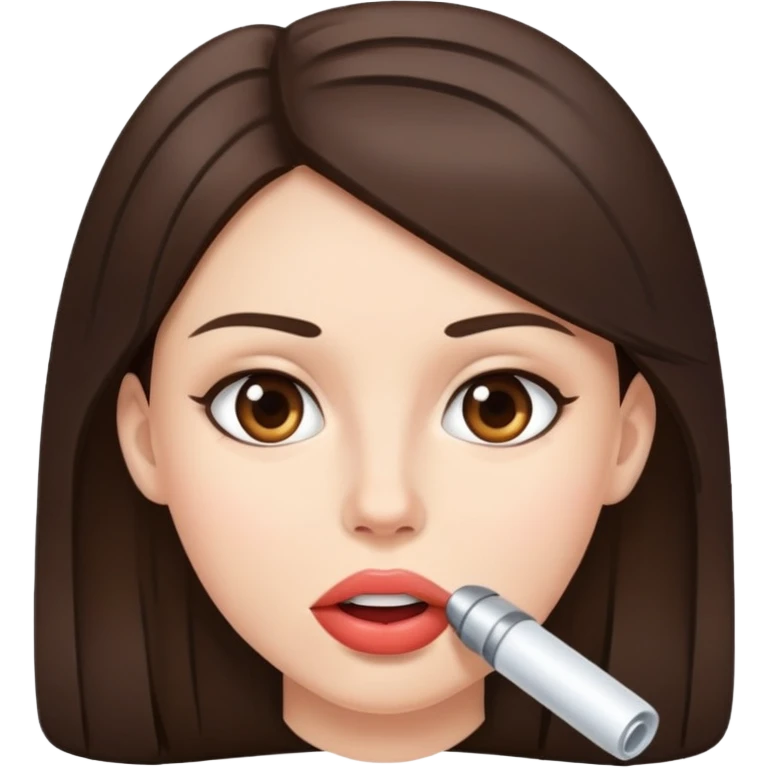 BBC in mouth brunette emoji