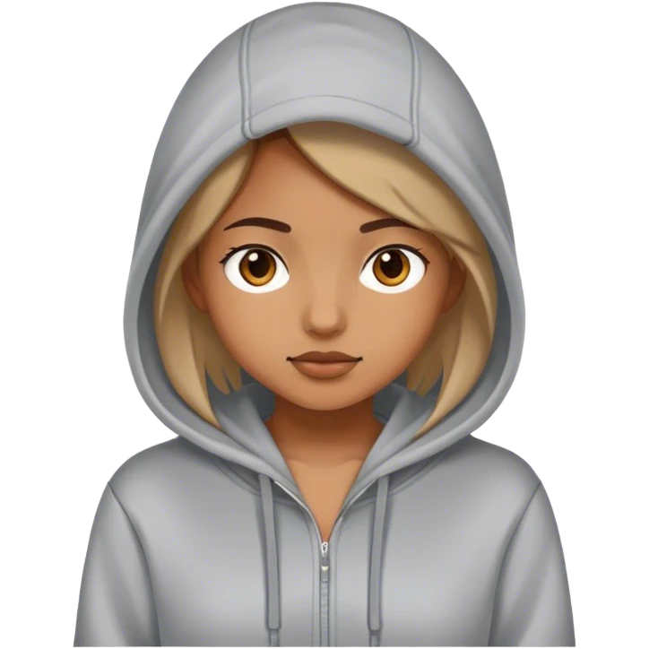 A girl wearing a hoodie emoji