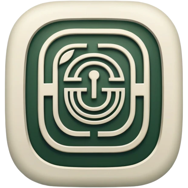Elegant Mayan hieroglyph mail symbol with clean lines, minimalist design, only pure white and dark green colors, Apple-style aesthetic emoji