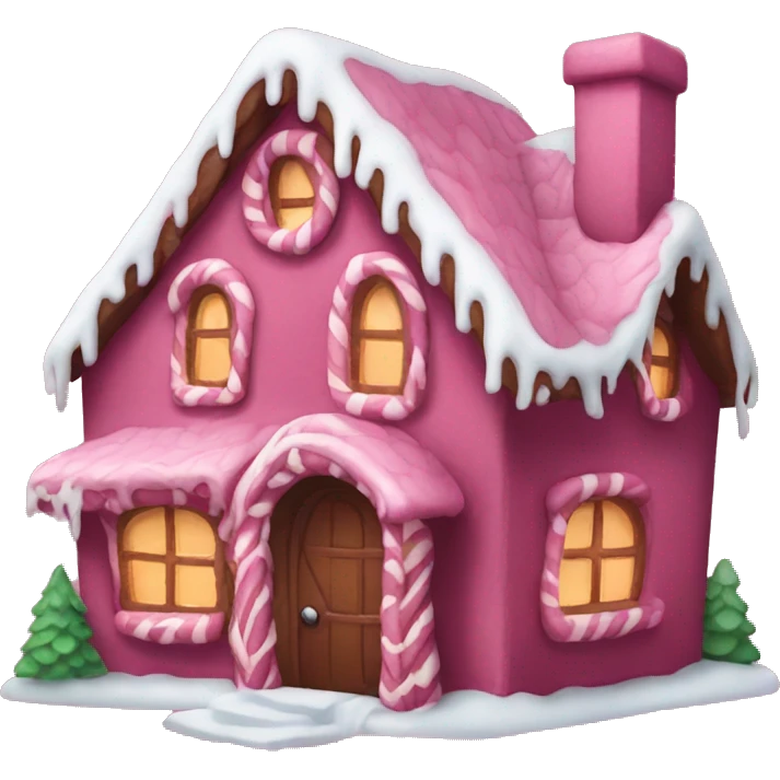 Cosy dark pink gingerbread house  emoji