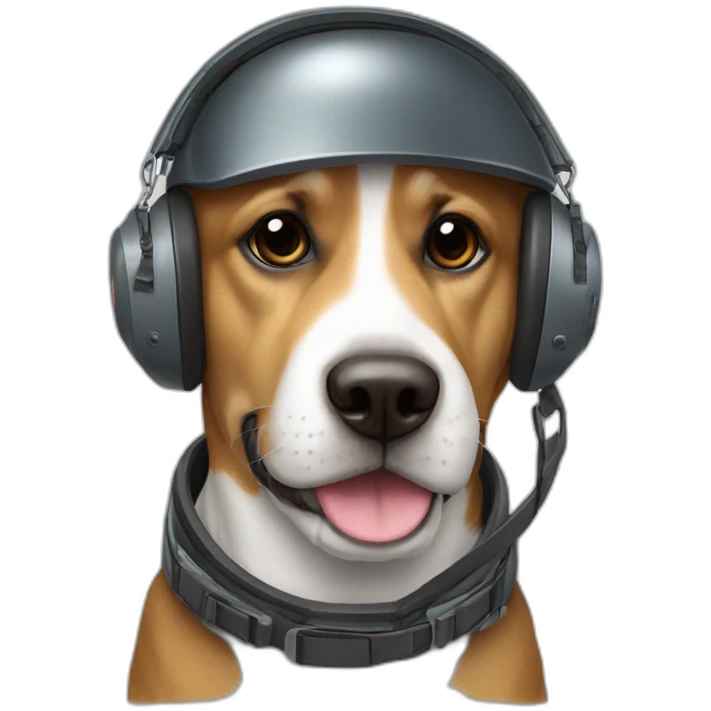 Chien avec un casque emoji
