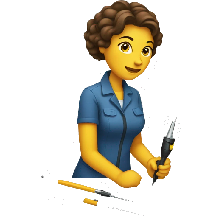 a woman with a soldering iron emoji