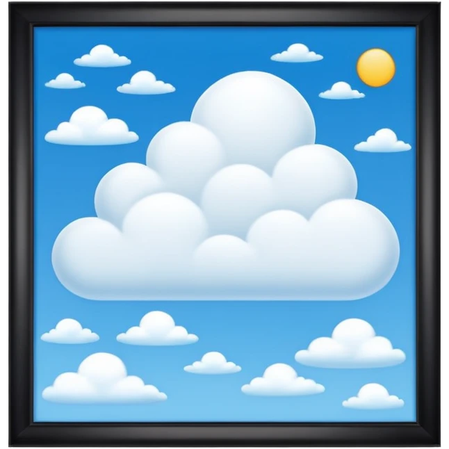 background with a happy blue sky with a few white clouds from a distance emoji