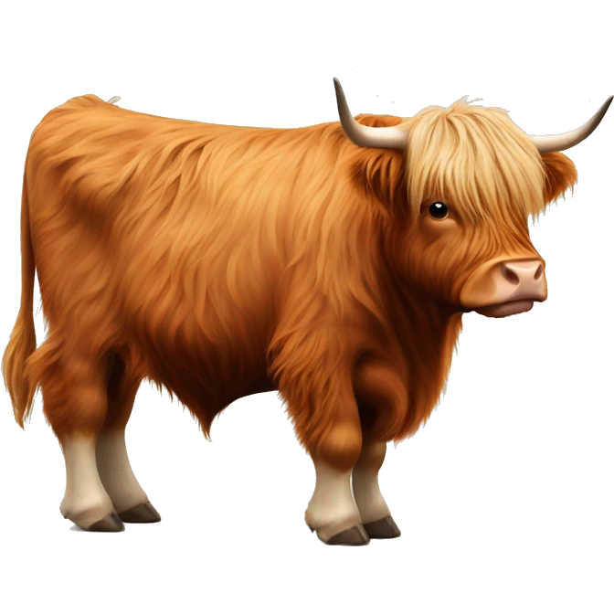 Highland cow full body side profile emoji