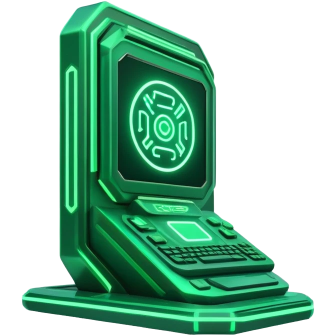 Futuristic Green Cyber Gaming Aesthetic Scenery Deco emoji