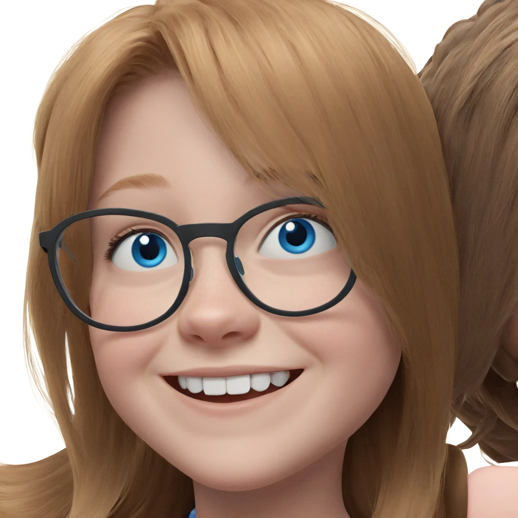 smiling girl with blue eyes emoji