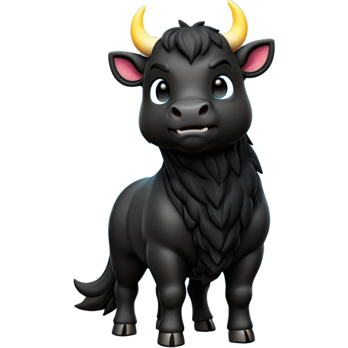 cinematic-[black bull]-realistic-full-body-standing-emoji,-tail-flicking-lazily,-head-tilted-dramatically,-sleek-[black]-fur,-simplified-yet-realistic-focused-features,-highly-detailed,-glowing-with-an-almost-sarcastic-glow emoji