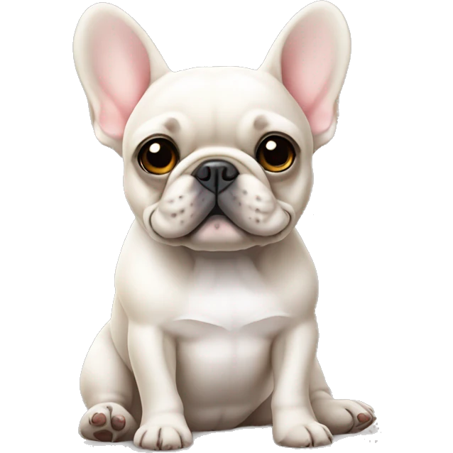 cute french bulldog sitting emoji