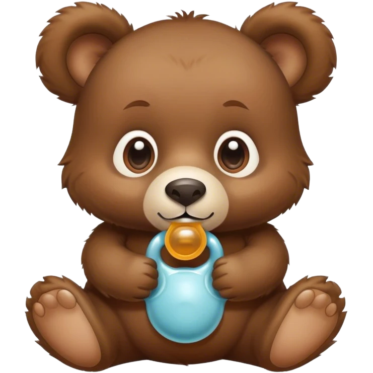 baby bear with a pacifier in it’s mouth and wearing a diaper emoji