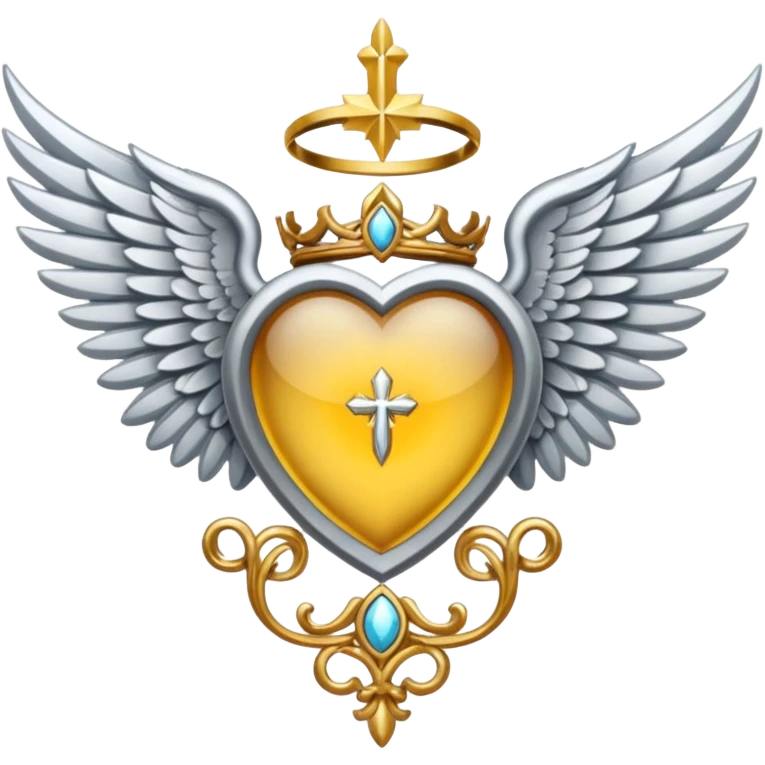 holy emblem with silver wings  emoji