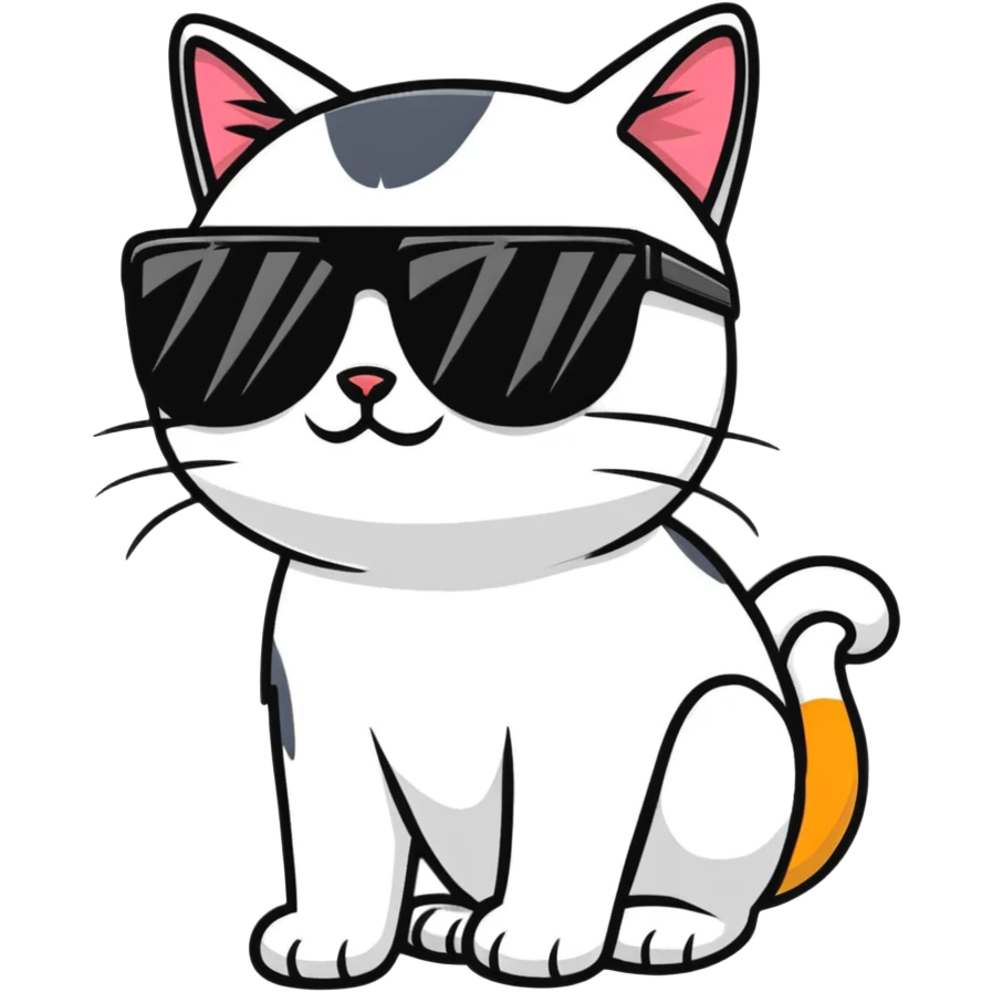 Cat with sunglasses emoji