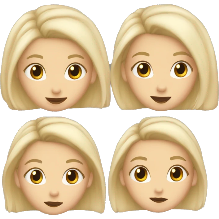 Blond white girl with a bun kissing white girl with black hair  emoji