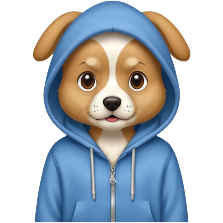 Dog wherein a hoodie  emoji