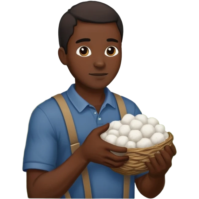 a very black black guy picking cotton emoji