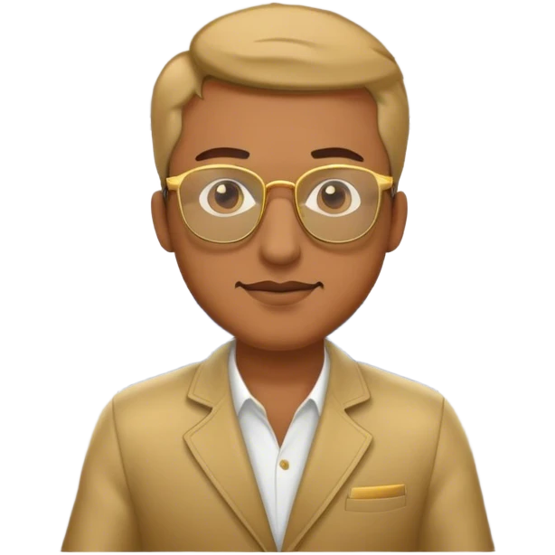 the guy in golden glasses in an airplane emoji