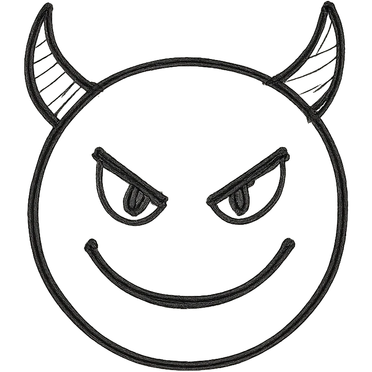 devil hand drawn icon style emoji