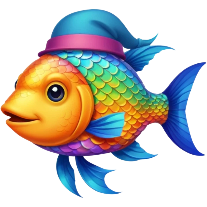 poisson avec chapeau emoji