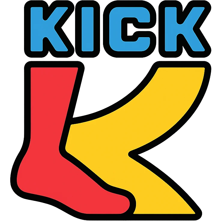 kick logo, modern, bold, energetic, suitable for a streaming platform, vibrant colors emoji