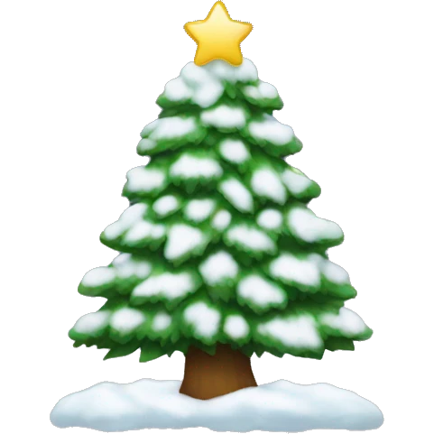 Christmas tree with snow on it emoji
