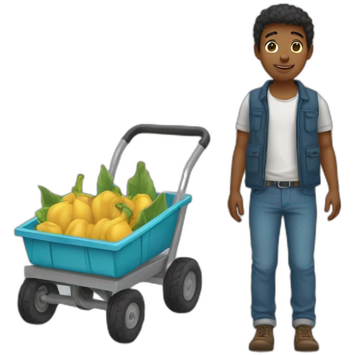 Garçon obèse avec un neau emoji