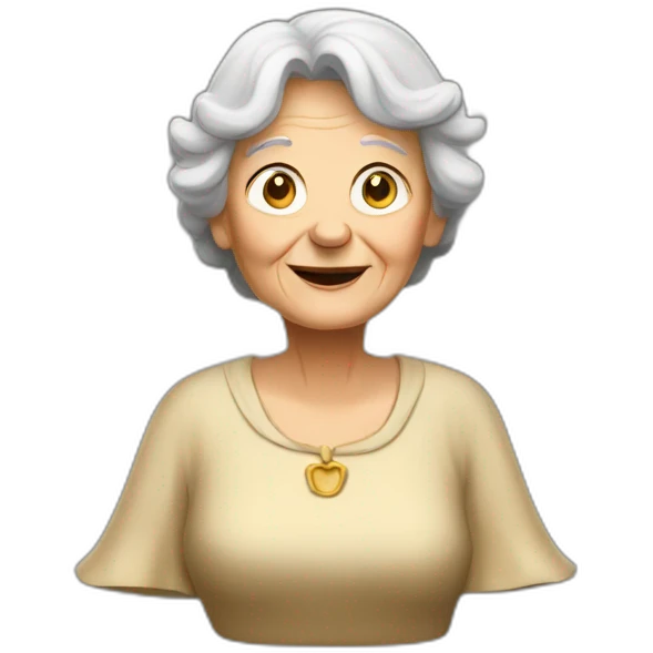 Old woman in a big bell emoji