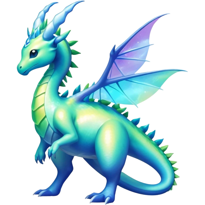 Exotic Rare Shiny Epic Ethereal Meganium-Amaura-Aurorus-Dragonair-hybrid, full body emoji