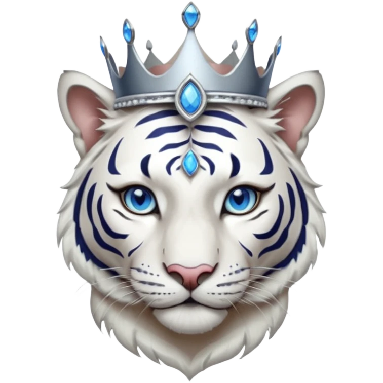 ESO Female white tiger khajiit leader of the umbral rose, blue eyes, blue 'third eye' gem, something symbolizing leadership ruling  emoji