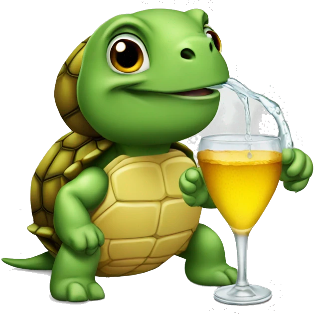 A turtle drinking tequila emoji