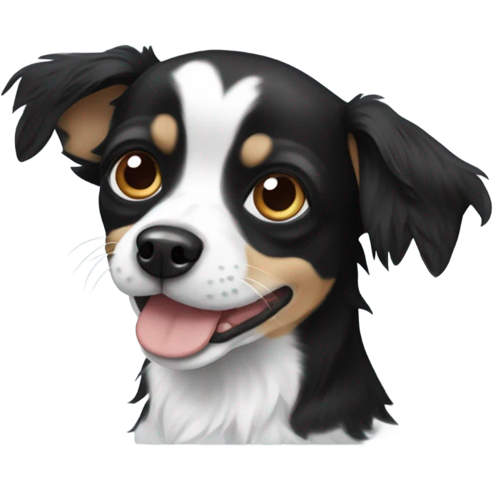 Black and white Chihuahuah spaniel mix  emoji