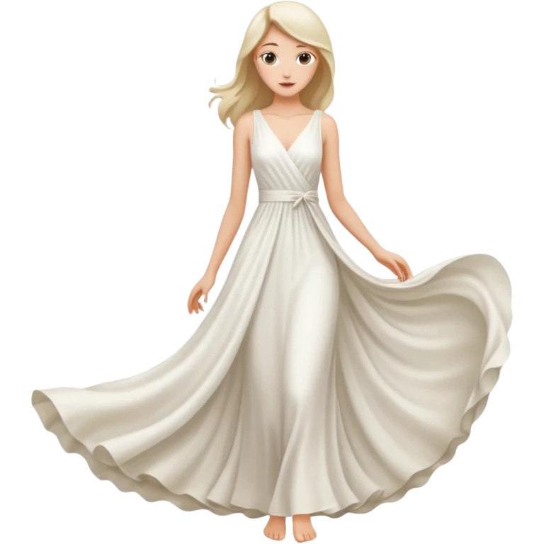 fai il vestito tutto bianco e falla alta e magra emoji