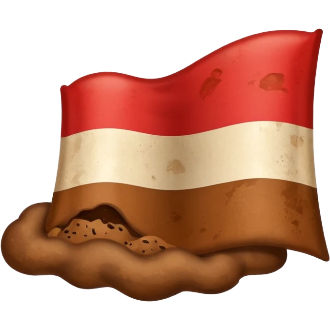 Make a Indonesian flag but there's poop inside the flag emoji