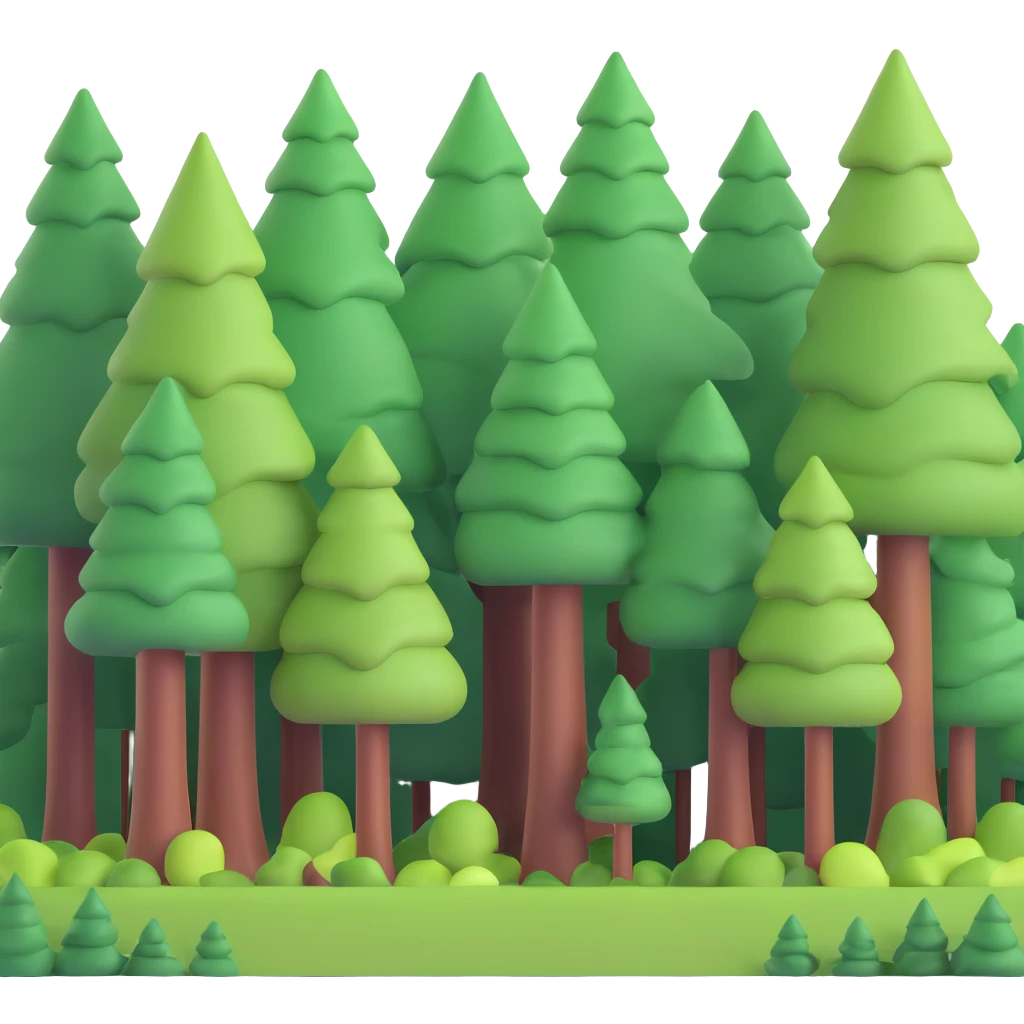 dense forest with tall trees emoji