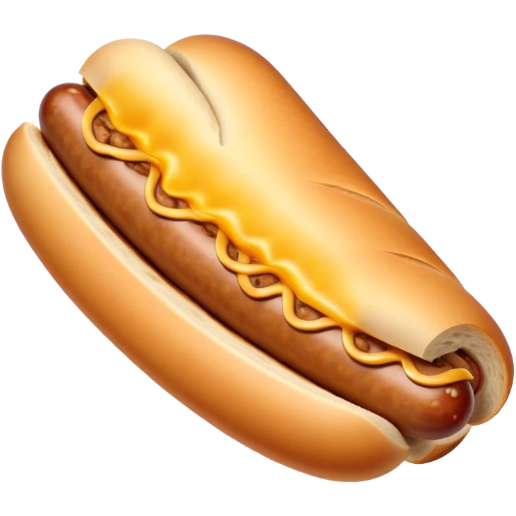 Sausage Sizzle Cinematic Realistic Sausage Sizzle Dish Emoji, depicted as a sizzling sausage tucked into a triangular slice of bread, rendered with rich textures and dynamic, warm lighting. emoji