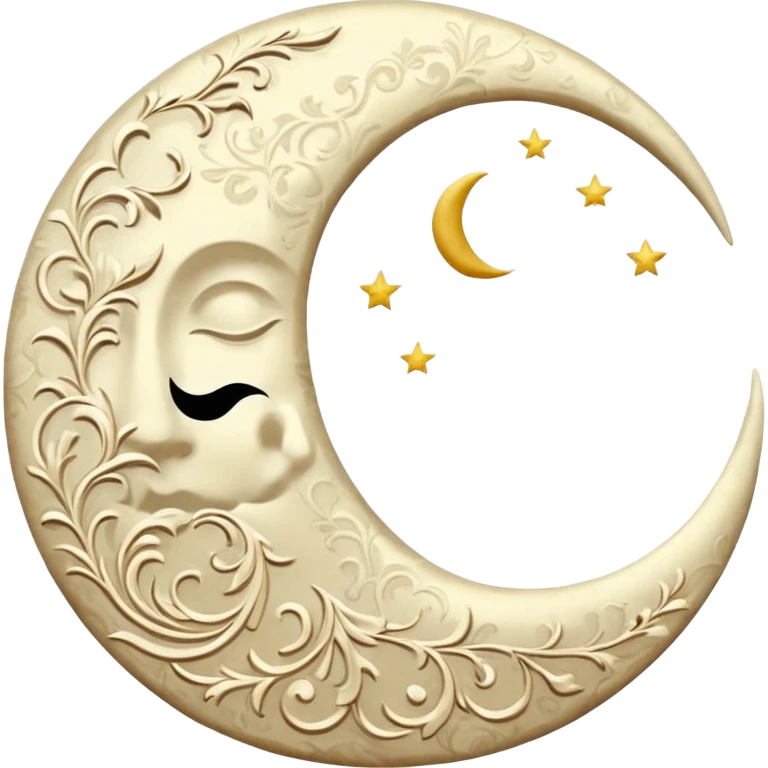 Orientalist Vintage Damask moon emoji