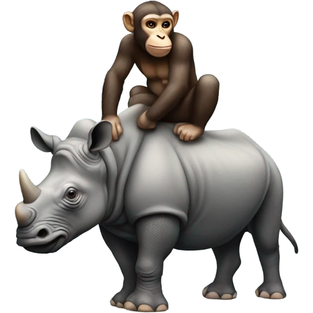 monkey riding a rhino emoji