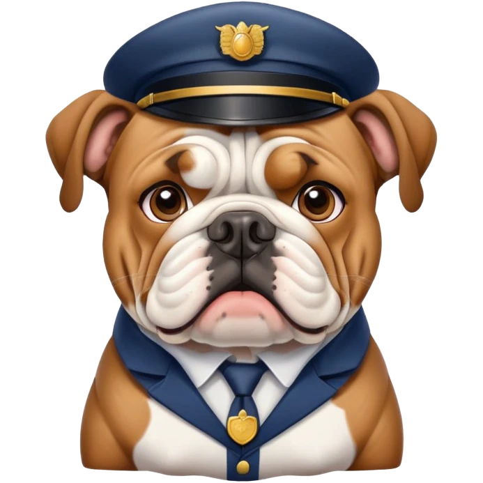 english bulldog with a postman emoji