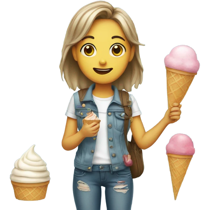 Girl with icecream  emoji