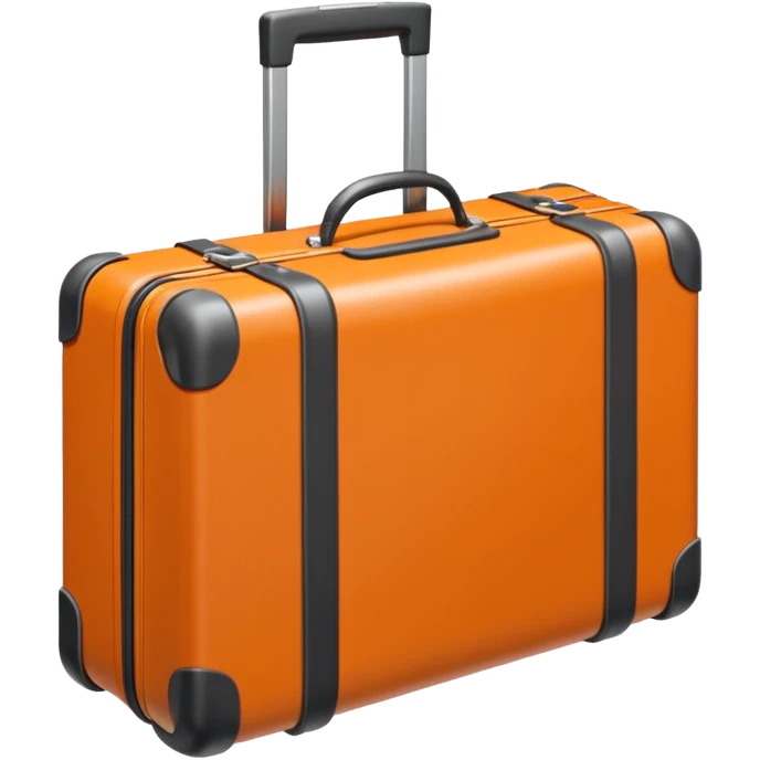 3D minimal icon of a suitcase in color code #FF3D00, clean and modern, symbolizing taking paid time off. Simple, bright, high-end style. emoji