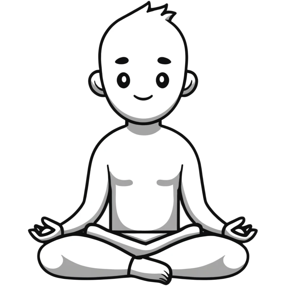 man sitting in lotus position on the ground emoji