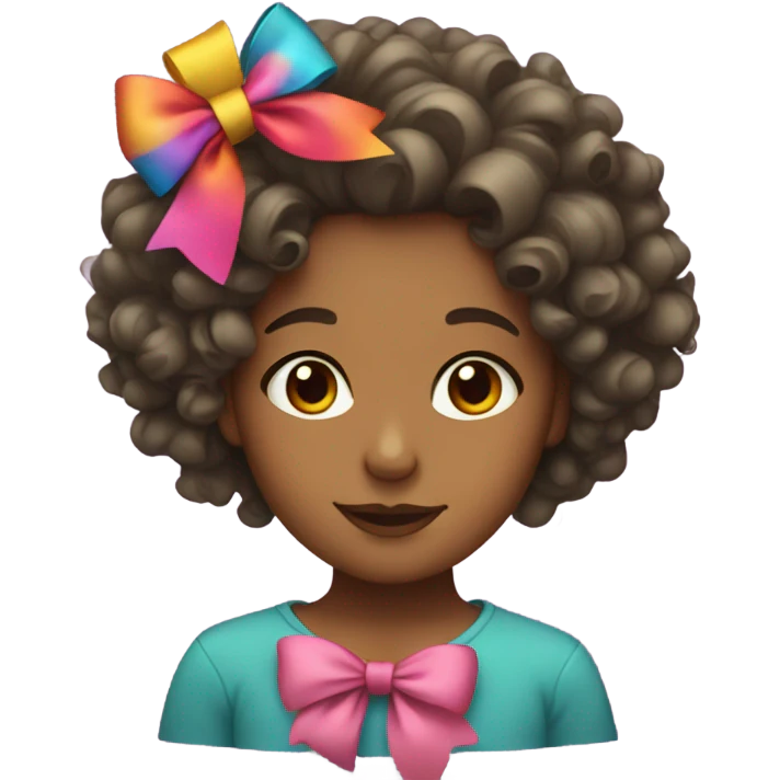 curly girl with bows emoji