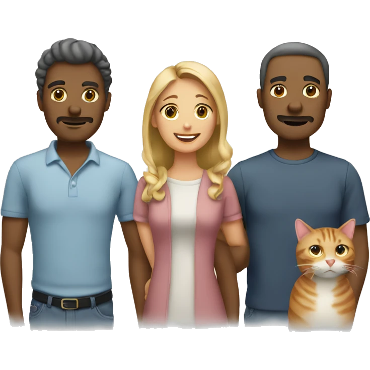 Family man, woman, 2 cats emoji