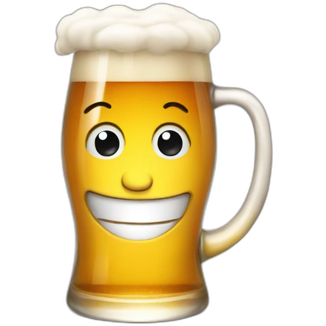 smiling beer emoji