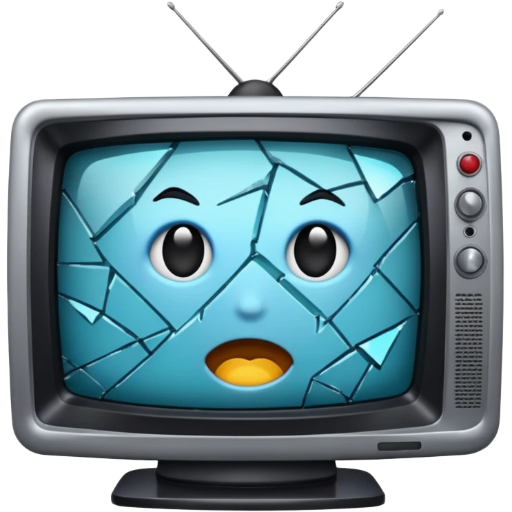 cracked tv emoji