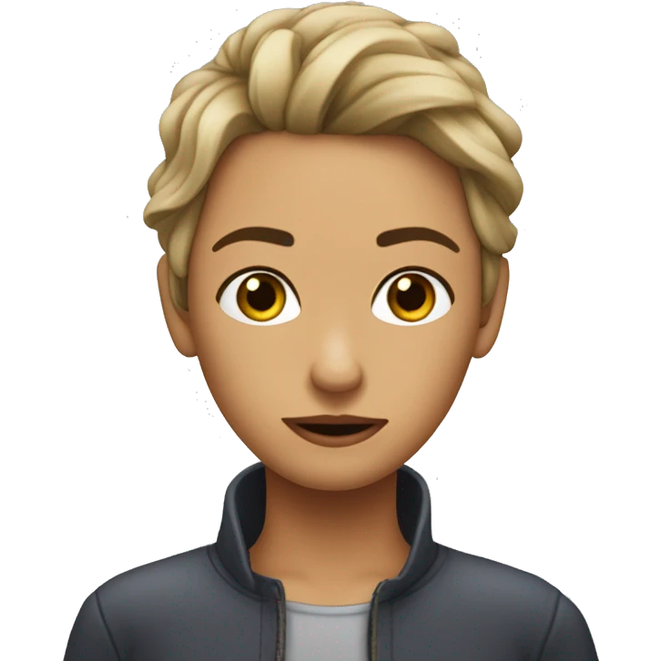 Una chica mordiéndose el dedo en forma de coqueteo  emoji