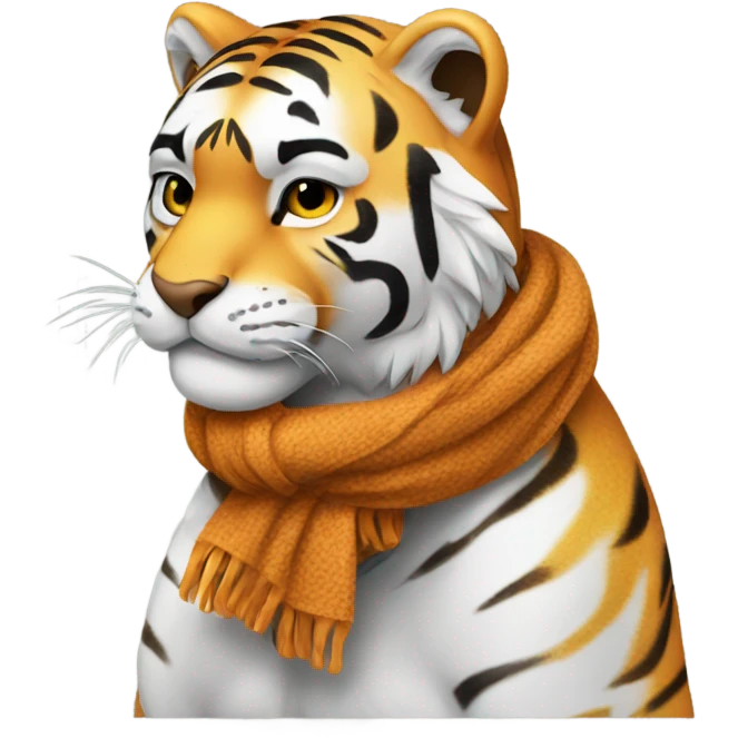 Cold tiger with scarf emoji
