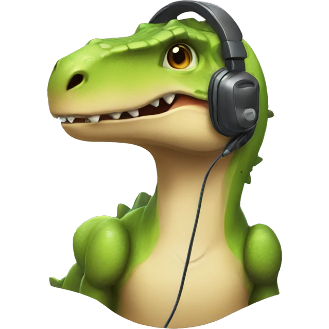 dinosaur with headset emoji