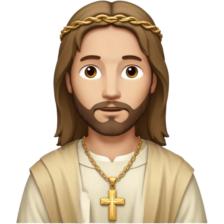 Jesus avec un collier avec une croix emoji