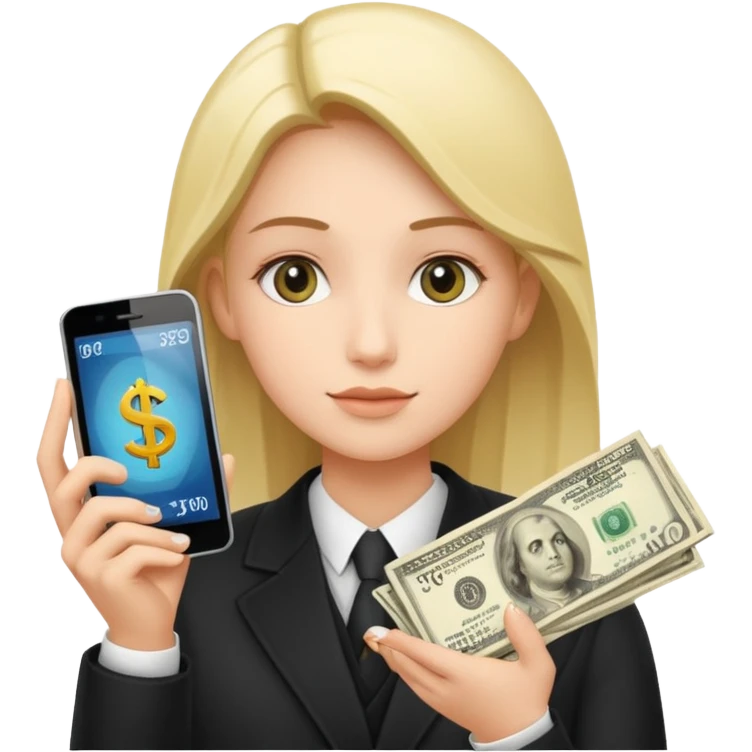 Earn money show by human with mobile.show cash flow symbol.add traditional way of look like emoji